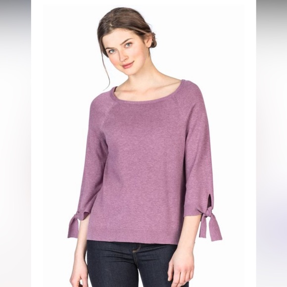 LILLA P Tie Sleeve Boatneck Knit Top - Picture 2 of 7